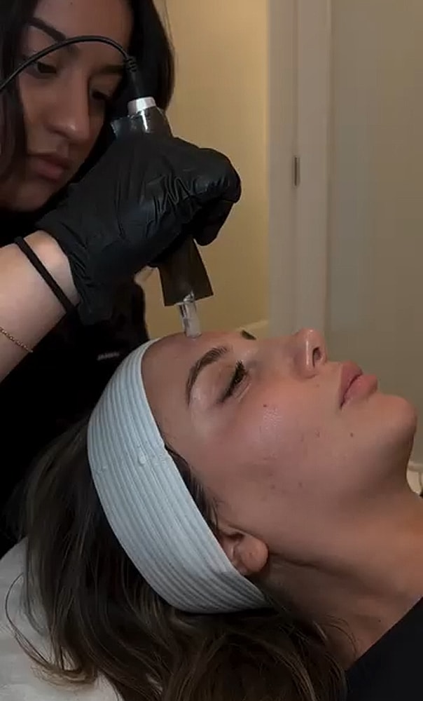 Facial treatment in a spa setting.