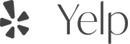 Yelp logo with star icon.